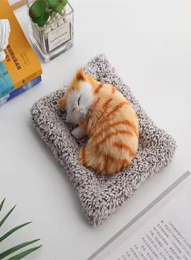 Oupstrive Cute Sleeping Cat Plush Toy with Meow Sound, Gift for Kids Car Dashboard Accessories(Multicolor, Pack of 1) - Image 3